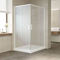 Душевой уголок Vegas Glass ZA-F 110*90 01 10 профиль белый, стекло сатин