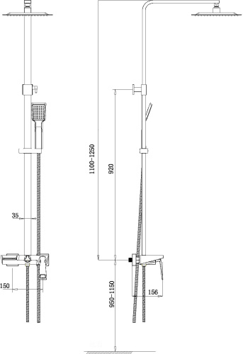 Душевая стойка Bronze de Luxe Quadro LT919B фото 3