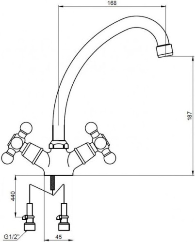 Смеситель Kaiser Carlson Lux 11062 для кухонной мойки фото 2