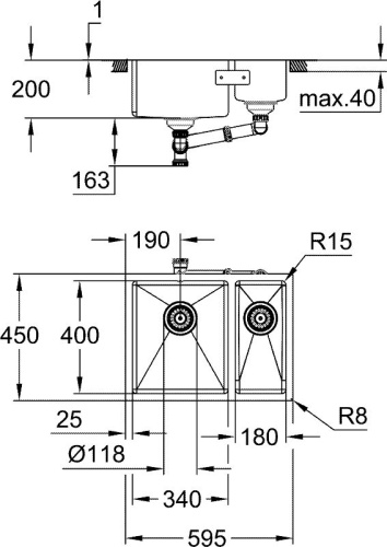 Мойка кухонная Grohe K700U 31577SD1 нержавеющая сталь фото 3