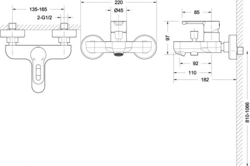 Смеситель Bravat Stream-D F637163C-B для ванны с душем, с лейкой фото 4