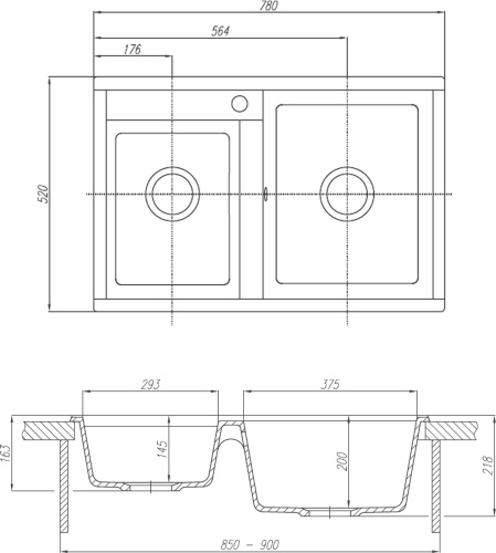 Мойка кухонная AQUATON Делия 78 DBL терракотовая фото 3