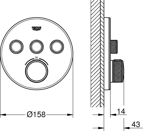 Термостат Grohe Grohtherm SmartControl 29904LS0 для душа, moon white фото 9