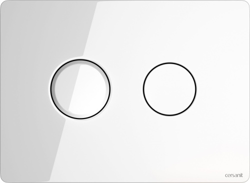 Кнопка смыва Cersanit Accento Circle P-BU-ACN-CIR-PN/Wh/Gl стеклянная, белая глянцевая