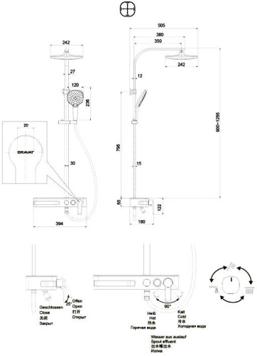 Душевая стойка Bravat Meissen F6277312CP-A-ENG хром фото 5