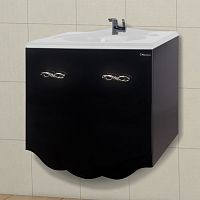 Тумба с раковиной Bellezza Версаль 80 черная 1 внутренний ящик