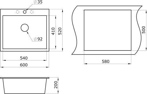 Комплект Paulmark Kante PM106052-BLM черный металлик + Смеситель Paulmark Essen Es213211-418 для кухонной мойки, черный металлик фото 6