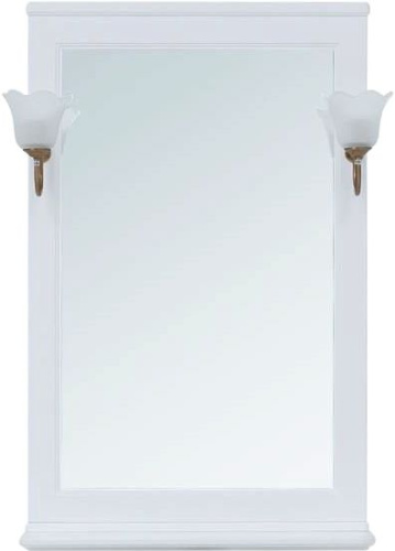 Зеркало Aquanet Валенса 65 белое, основа светильника бронза фото 2