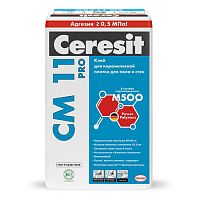 CERESIT CM 11 PRO клей для керамической плитки для пола и стен внутри и снаружи помещения (5кг)