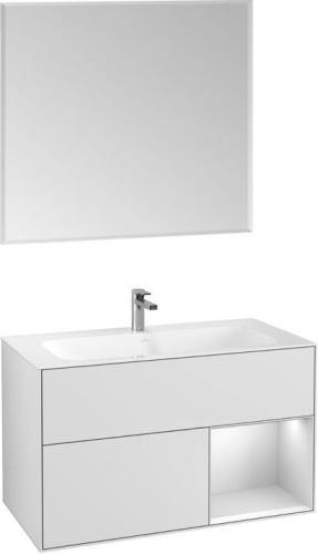 Мебель для ванной Villeroy & Boch Finion G040MTMT 100 с подсветкой и освещением стены фото 4