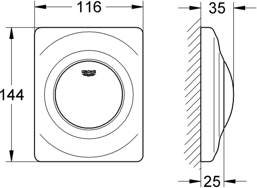 Кнопка смыва Grohe Surf 38808000 для писсуара фото 3