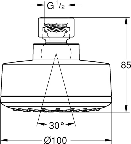 Верхний душ Grohe Tempesta Cosmopolitan 26051001 фото 2