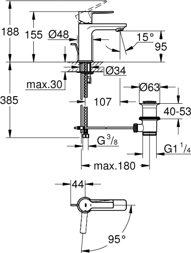 Смеситель Grohe Lineare New 23790001 для раковины фото 5