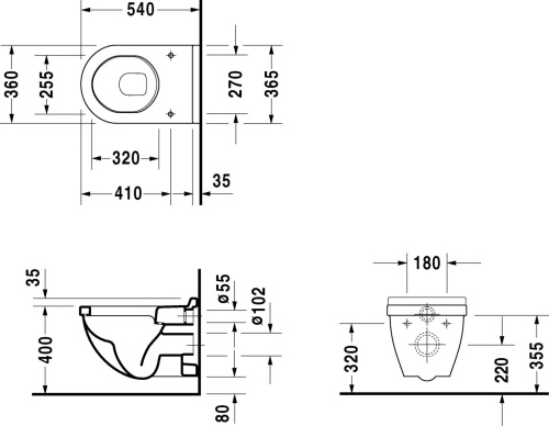 Комплект Унитаз подвесной Duravit Starck 3 2200090000 + Система инсталляции для унитазов TECE Base K440322 с кнопкой смыва + Крышка-сиденье Duravit S + ершик фото 8