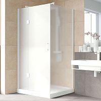 Душевой уголок Vegas Glass AFP-Fis Lux 120*90 01 10 L профиль белый, стекло сатин