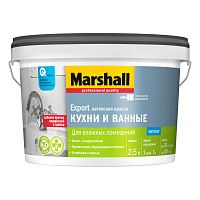 Краска для кухни и ванной латексная Marshall матовая база BW 2,5 л.