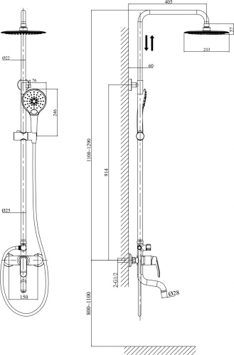 25 030 руб. Душевая стойка D&K Venice Rialto DA1063701B14 фото 2 Душевая стойка D&K Venice Rialto DA1063701B14 фото 2