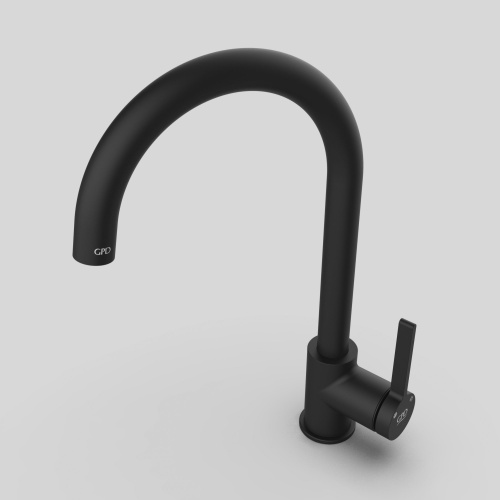 Смеситель GPD Gildo MTE165-S для кухонной мойки, черный фото 5