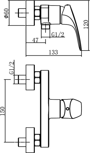 Смеситель Aquanet Static AF330-30C для душа фото 2