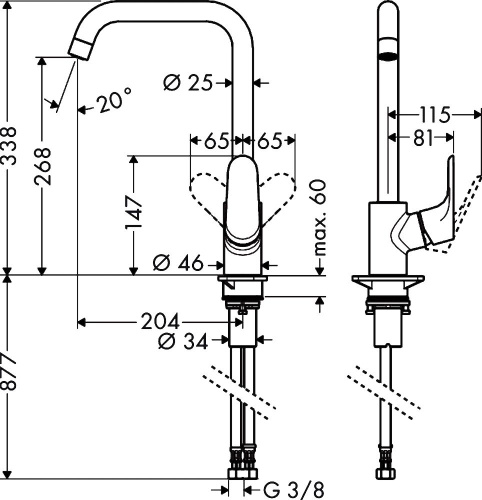 28 860 руб. Смеситель Hansgrohe Focus 31820000 для кухонной мойки фото 7 Смеситель Hansgrohe Focus 31820000 для кухонной мойки фото 7