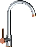 Смеситель GPD Gildo MTE165-K-R для кухонной мойки, хром, розовое золото