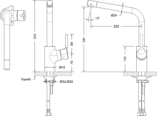 Смеситель Bravat Palace F7172217CP-1-RUS для кухонной мойки фото 2