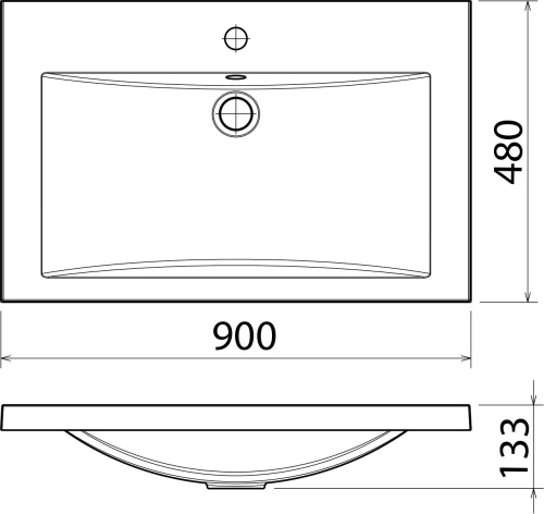 Мебель для ванной 1MarKa Соната 90Н с 1 дверкой и 2 ящиками, белый глянец фото 7