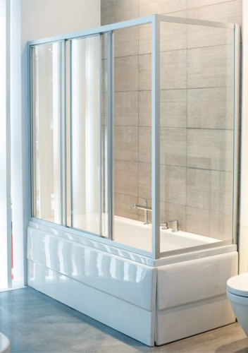 Шторка на ванну GuteWetter Practic Part GV-413A левая 178x80 см стекло бесцветное, профиль матовый хром фото 3