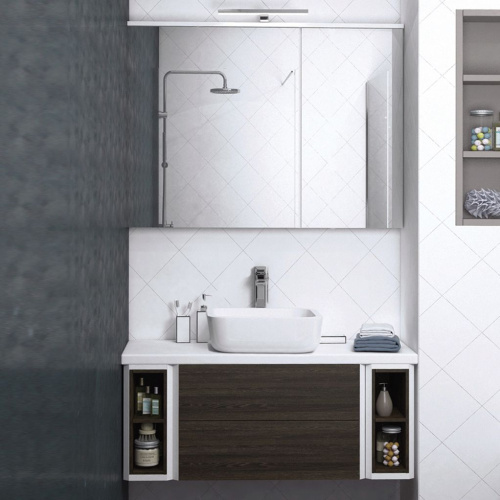 Мебель для ванной AQUATON Брук 100 (20+60+20) дуб феррара фото 4