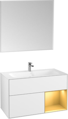 Мебель для ванной Villeroy & Boch Finion G040HFGF 100 с подсветкой и освещением стены фото 7