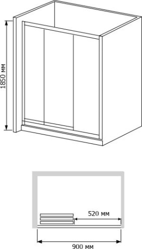 Душевая дверь в нишу RGW Classic CL-11 (860-910)x1850 профиль хром фото 2