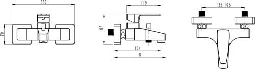 Душевой комплект VitrA A45680WSA + A40775EXP + A40778EXP фото 9