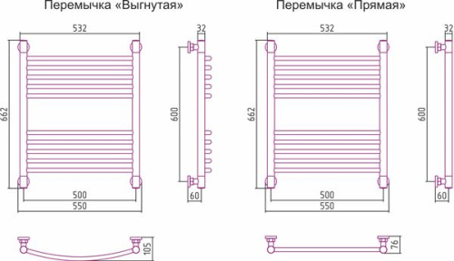 Полотенцесушитель водяной Сунержа Богема+ 60x50 фото 3