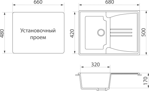 Мойка кухонная DIWO Ижевск GWS-40S серая фото 2