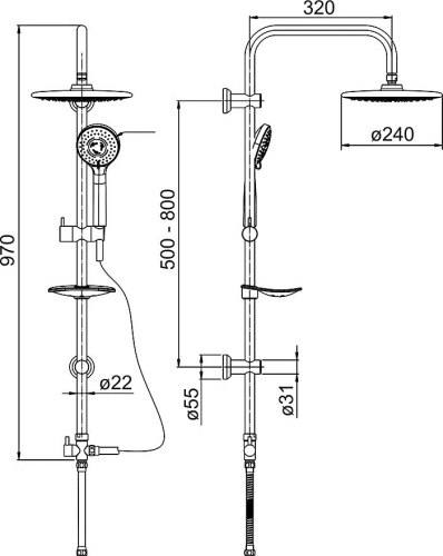 Душевая стойка Paini RS 50CR191RSP3 фото 3