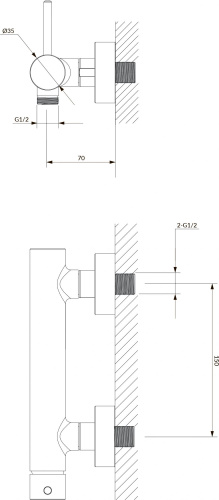 Смеситель Omnires Y Y1240CR для душа, хром фото 2