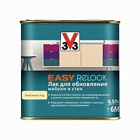 Лак V33 EASY RELOOK для обновления мебели и стен, полуматовый, ЛИМОННЫЙ ЛЕД