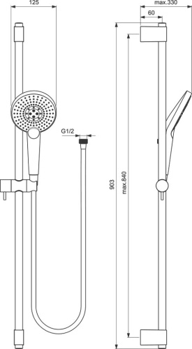 Душевой гарнитур Ideal Standard IdealRain B1763AA фото 4