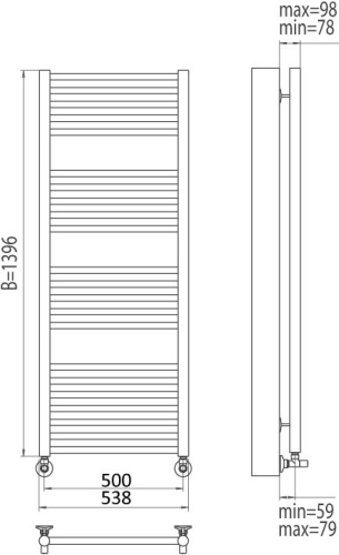 Полотенцесушитель водяной Terminus Альба П22 500*1396 фото 3