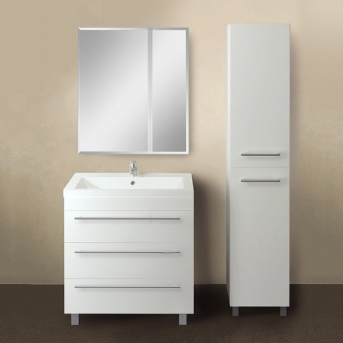 Мебель для ванной 1MarKa Соната 75Н с 3 ящиками, белый глянец фото 4 Мебель для ванной 1MarKa Соната 75Н с 3 ящиками, белый глянец фото 4