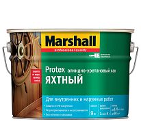 Лак яхтный алкидно-уретановый Marshall Protex полуматовый 9 л.