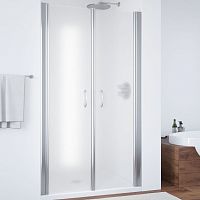 Душевая дверь в нишу Vegas Glass E2P 95 08 10 профиль глянцевый хром, стекло сатин