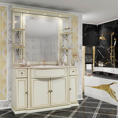Мебель для ванной Opadiris Корсо-оро №11 слоновая кость с золотой патиной фото 7