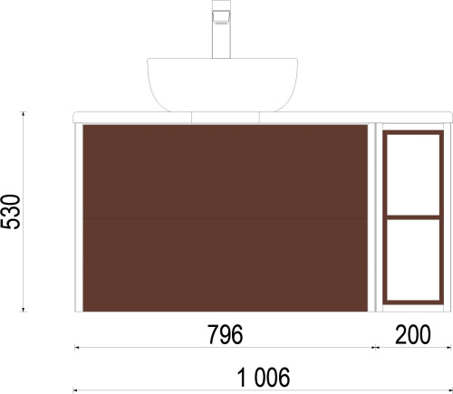 Мебель для ванной AQUATON Брук 100 (80+20) дуб феррара фото 5