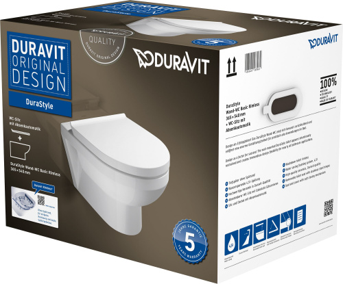 Унитаз подвесной Duravit DuraStyle 45620900A1 безободковый фото 6