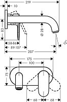 Смеситель Hansgrohe Vernis Shape 71578670 для раковины, черный