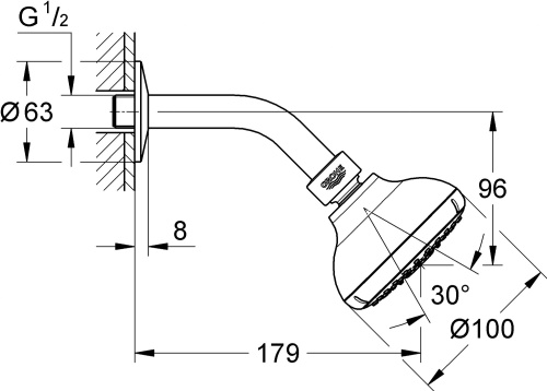 Верхний душ Grohe Tempesta New 27870001 фото 3