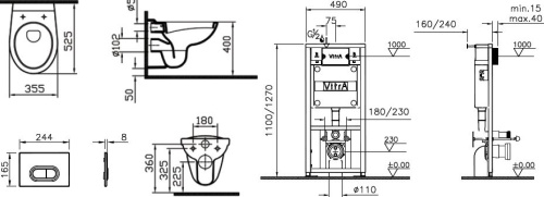 Комплект VitrA Normus 9773B003-7201 кнопка белая фото 10