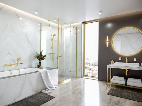 Термостат Hansgrohe Ecostat Comfort 13114990 для ванны с душем, полированное золото фото 3