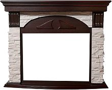 Портал Firelight Torre 25U камень белый, шпон темный дуб, угловой